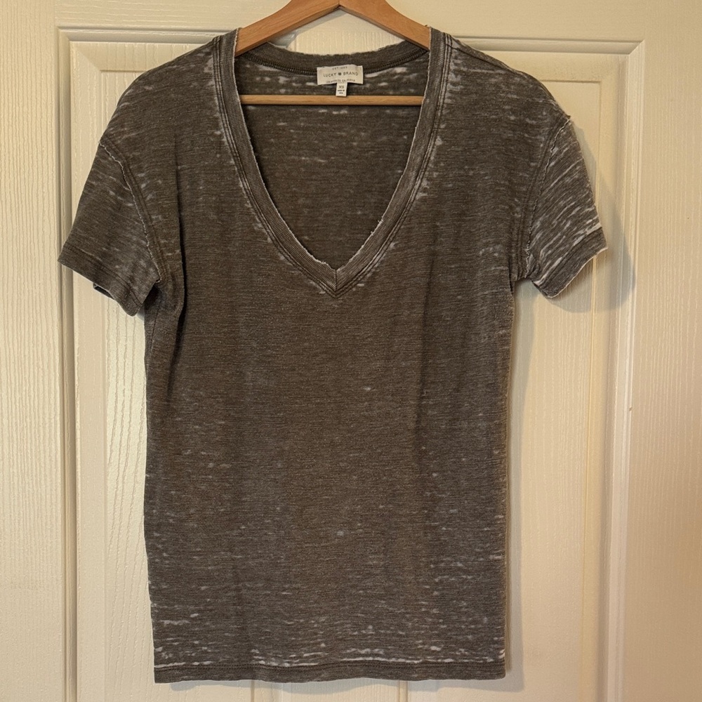 Lucky Brand Charcoal V-Neck Tee